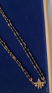 Vibrant Emerald Green Beaded Indian Thali Chain - Ready Stock