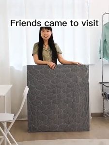 Folding Bed Portable Bed Single Bed Frame Foldable Bed Sturdy Bed Heavy Duty Metal Bed for 1-2 People Office Nap Simple Bed for Dormitory Rooms Space Saver Lunch Break Sleeping