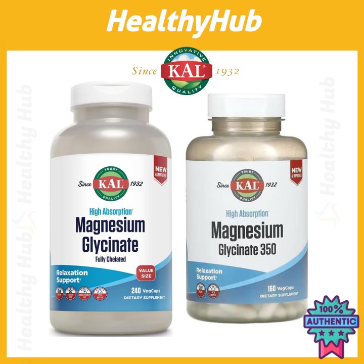 Magnesium Glycinate, KAL High Absorption Magnesium 350mg Lazada PH