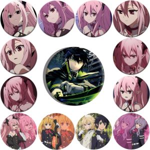 58 มม.อะนิเมะ Seraph Of The End Ashuramaru Mikaela Hyakuya Krul Tepes คอสเพลย์เครื่องแต่งกาย Badge Pin SPTE แผ่นเหล็กวิลาดเข็มกลัด ﻿   ของขวัญเสา
