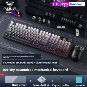 Aula | 3D Wireless Mechanical Keyboard and Mouse Set Customizable Gaming F108PRO