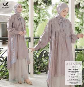 VENTE DAILY | Alinda Tunik Wanita Bordir Lengan Panjang Full Kancing Busui LD 100-110 cm muat hingga Bb 70kg / Tunik Formal Pesta Kondangan Wanita