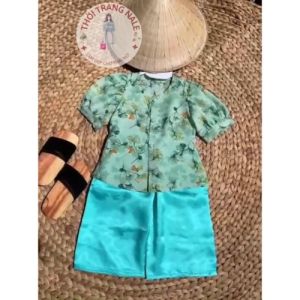 [ Tay phồng 02 ] Đồ bộ bà ba tay phồng cho bé gái từ 6-38kg