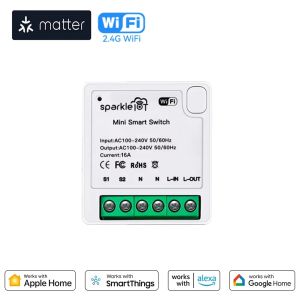 Matter WIFI Smart Switch Relay Smart Breaker Voice Control Homekit Siri 1 CH Module Automation Alexa Google Home