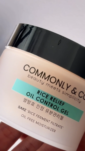 Commonly & Co Rice Relief Oil Control Gel Moisturizer for Oily Acne-Prone Sensitive Skin 50ml