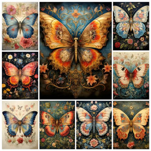 Jigsaw Puzzle 1000Pieces Retro Abstract Mandala Butterfly Floral Artwork Stress Relief Puzzle Wall Art Decor Gift