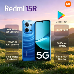 Redmi | Xiaomi Redmi 15R Unlocked Android 5G Smartphone 6.9 Inch 120Hz LCD Screen 50MP| 6000mAh| 33W Dual SIM Dual Standby Mobile Phone