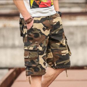 Summer Camouflage Work Suit Shorts Mens Summer Casual Pants Large Size Bermuda Shorts Beach Pants Half-Length Breeches Multi-Pocket Trendy