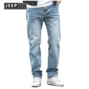 JEEP SPIRIT 1941 ESTD Herren Straight Loose Loose Jeans All-Match Casual Outdoor Business