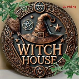 CIFbuy | Witch Wall Art 7.9x11.8 Inch Fantasy Broom Nhôm Kim Loại Tin Sign Phong Cách Châu Âu Trang Trí Nhà Cửa