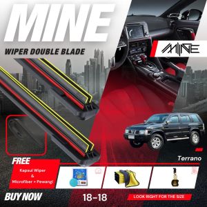 Wiper Frameless Double Blade NISSAN TERRANO 1 Pasang FREE BONUS