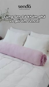 Vỏ gối ôm lụa Tencel Sen Đá Home Bedding 60x80 70x100 35x100cm cao cấp trơn màu bao áo gối ôm người lớn có dây kéo khóa