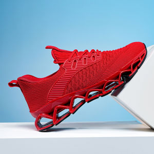 MINGTI | Giày Thể Thao Fly Knit Màu Đỏ May Mắn Dành Cho Nam Kích Cỡ Lớn Mùa Xuân và Thu