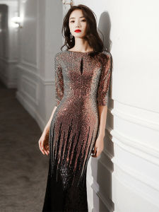 ชุดราตรีทรงหางปลาเซ็กซี่สำหรับผู้หญิง ชุดราตรีสุดหรูหรา ชุดราตรียาวเอวกลาง ชุดงานปาร์ตี้สุดหรู ชุดราตรียาวเอวกลาง