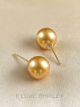 【 Minimalist Style 】 Nanyang Gold Pearl Ear Studs 18K Gold Natural Unoptimized Sea Pearls Plain Nail Simple Earrings. 