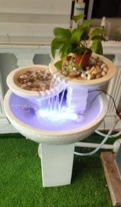 S115 White Feng Shui Water Fountain Pond Kolam Air Sandstone Garden Water Feature Balinese 风水流水喷泉瀑布池 Fish 2f D