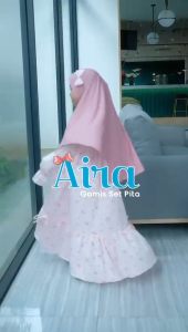 Mysha Kids Muslimah - AIRA Series Gamis Anak Perempuan JIlbab Pita Dress Muslim Anak set Hijab 2-11