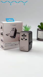 Vvylabs 85W Travel Adapter USB C Wall Charger with Retractable Type C Cable Fast Charging US AU EU UK CN Plug for iPhone 17 16 15 Pro Max Tablets Laptops