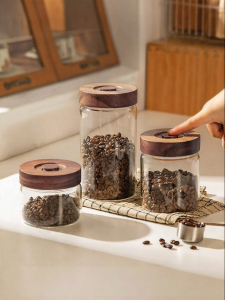 MODERN SWEETHOME | Airtight Vacuum Glass Food Grade Coffee Bean Storage Container