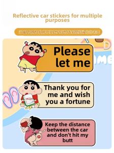 Reflective Warning Decals for New Drivers Cartoon Bicycle Reflective Stickers Car Decoration Stickers Customizable Body Stickers