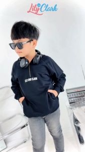 Lily And Clark Hoodie Half Zip Anak Laki-laki Warna Hitam HHZ02
