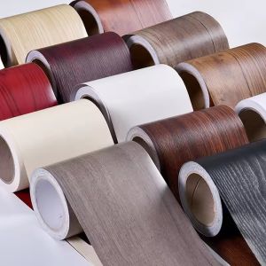 5M/Roll Realistic Wood Grain Repair Adhensive Duct Tape Floor Furniture Renovation Skirting Line Sticker Household Decoration