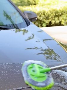 Wash Mop Wash Brush with Long Handle Chenille Car Wash Brush Soft Washing Mop Flexible Telescopic Car