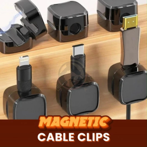 BLACK Magnetic Cable Clip Organizer Self Adhesive Klip Magnetic Kabel Cable Wire Holder Home Office Car Computer Desktop