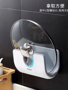 Pot Lid Holder Wall-Mounted Stand Shelf Household Kitchen Storage Cookware Organizer With Removable Hooks
