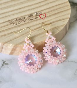 [D.T.C Crystals] Pink Serenity Drops Earrings