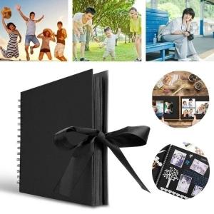 1 Chiếc Album Sổ Lưu Niệm Màu Be Đen Giấy Thủ Công Sách Ký Ức Cho Hình Ảnh-Quà Tặng Sinh Nhật Lý Tưởng Kỷ Niệm Ngày Cưới
