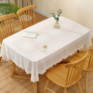 Retro White Lace Tablecloth Dustproof Cover for TV Washing Machine Refrigerator Bedside Table Luxury Sensation Dining Table
