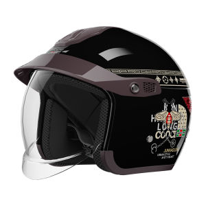 JUNHAOLONG | 3C Certified Motorcycle Helmet Winter Warmth All-Season Anti-Fog Half Helmet