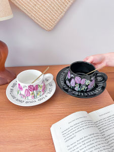 ชุดแก้วกาแฟเซรามิกสไตล์ฝรั่งเศสย้อนยุค ชุดชาบ่าย ดีไซน์เก๋ไก๋ ชุดของขวัญ ชุดแก้วกาแฟ ชุดจาน ชุดของขวัญ