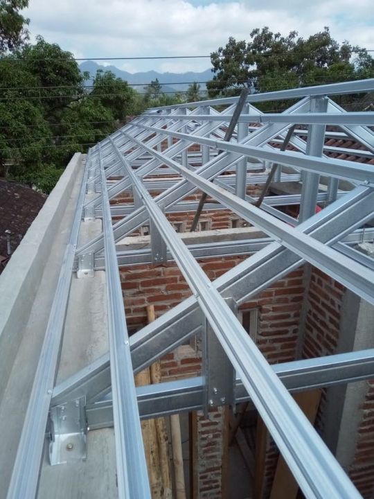 Rangka Atap Rumah Baja Ringan 0,75mm SNI Terpasang