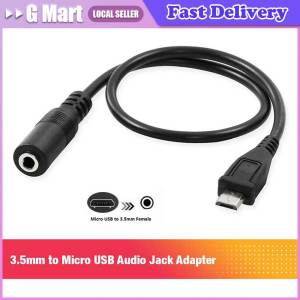 ⭐️【Local Warehouse】90 Degree Bend Micro USB to 3.5 Audio Adapter Cable v8 Android to 3.5mm Female Mobile Phone Headset Conversion Cable