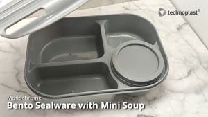 TECHNOPLAST Monochrome Bento Sealware / Kotak Bekal Dengan Wadah Sop Mini