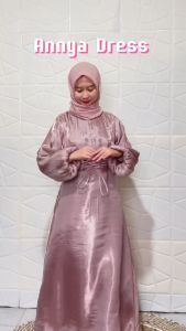 BEST SELLER COD ANNYA DRESS SHIMMER TEBAL TIDAK TERAWANG DRESS PESTA KONDANGAN LENGAN BALLON GAUN BRIDESMAID
