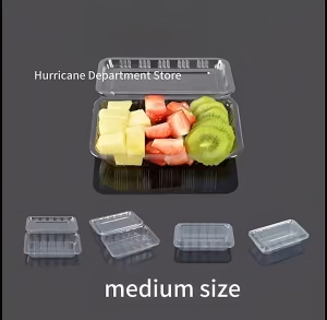 100pcs Rectangle Disposable Clear Clamshell Food Container Pastry Packaging Box for Cakes Pastry Meal