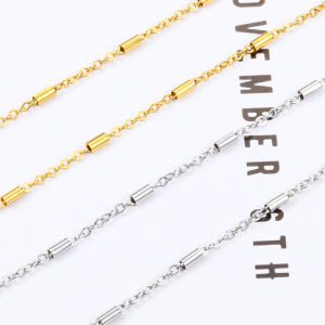 304 Stainless Steel Cross Circle Chain Clip Beads Tube Bulk Chain Fit DIY Necklace Jewelry Making