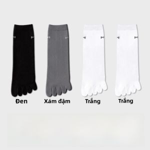 MiiOW | Tất cotton nam 5 ngón thoáng khí chống mùi kháng khuẩn tất dài đến bắp chân mùa hè tất lưới thoáng khí chống nấm mốc