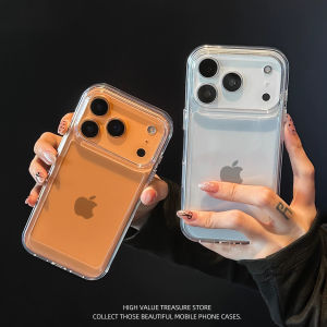 Phone Case For iPhone 17 Air 16 15 14 7 8 Plus 13 12 11 Pro Max Clear Bumper Hard Silicone Luxury Transparent Shockproof Cover
