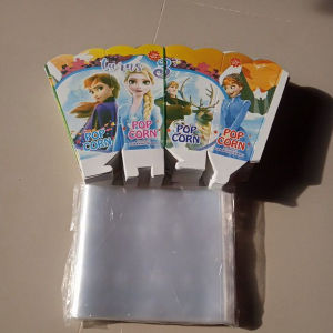 KERTAS/KOTAK KEMASAN POP CORN UKURAN 12 × 6 PAKET LENGLAP ISI 100 + PLASTIK TERBARU! TERMURAH! TERLARIS!