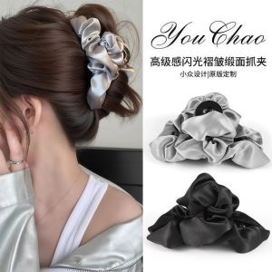 Kẹp Tóc Vải Hình Cá Mập Kiểu Pháp Có Họa Tiết Đám Mây Nhấp Nhô Lấp Lánh Dành Cho Phụ Nữ Phụ Kiện Tóc Thời Trang Mới 2025