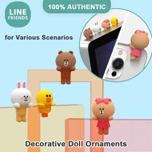 (2IN1/4IN1)100% Authentic Line Friends Decorative Doll Ornaments Cartoon Mini Stickers Decorative Stickers Dolls Shockproof LFB52