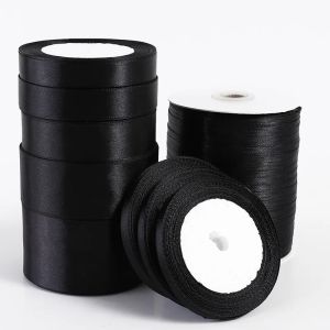 1pc 22 Meters/Roll (6mm-50mm) Black Polyester Satin Ribbon Bow Craft Decor Wedding Christmas Party handwork DIY Decoration