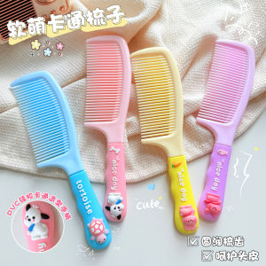 Adorable Cartoon Silicone Handle Comb for Girls Childrens Hairbrush No Damage to Hair Anti-slip Handle Plastic Comb