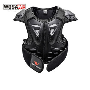 WOSAWE Kids Motocross waistcoat Motorcycle Chest Back shoulder Armor Child Protective gear Racing Drop resistant Body armour