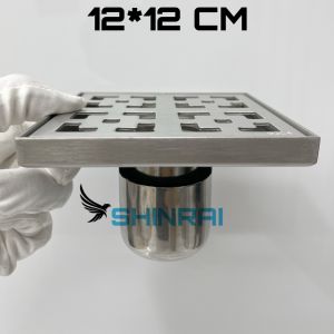 ( 12*12 Cm - INOX SUS304 Tấm Đặc Tân Cổ Điển ) Phễu Thoát Sàn Ga Thoát Nước Nhà Tắm Chống Mùi Hôi Chống Côn Trùng