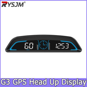 RYSJM | Auto Speedometer Digital Alarm Reminder Meter Head Up Display G3 GPS HUD For All Car 12V Electronics Accessories RPM Water Temp